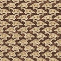 Brown plesiosaur dinosaur fossil bones seamless pattern. Gender Neutral Jurassic silhouette for baby nursery. Gender