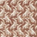 Brown plesiosaur dinosaur seamless pattern. Gender Neutral Jurassic fossil silhouette. Home decor for museum, excintion