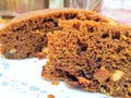 Brown Plum Cake. Selective Focus Royalty Free Stock Photo