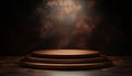 Brown Podium For Product Presentation In Abstract Rendering Style