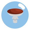 Brown poisonous mushroom, icon