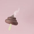 3D illustration, 3D rendering. Brown poop of fairy or unicorn