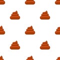 Brown poos white background seamless pattern Royalty Free Stock Photo