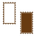 brown postage stamp frame. Vector illustration. Royalty Free Stock Photo