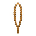 Brown prayer beads made of wood, isolated a white background, vector illustration Royalty Free Stock Photo