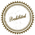 Brown PROHIBITED grunge stamp