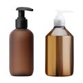 Brown pump bottle for beauty cosmetic. Shampoo dispenser Royalty Free Stock Photo