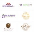 a set food and drink restaurant logo design Royalty Free Stock Photo