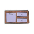 Brown and purple table drawers furniture icon