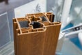Brown Pvc window cross section Royalty Free Stock Photo