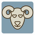 Brown ram head, icon Royalty Free Stock Photo
