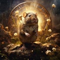Brown rat, Rattus norvegicus Made With Generative AI illustration