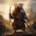 Brown rat, Rattus norvegicus Made With Generative AI illustration