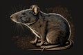 Brown rat & x28;Rattus norvegicus& x29; shown from the side