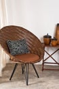 Brown rattan Chair in interior setting