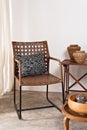 Brown rattan Chair in interior setting Royalty Free Stock Photo