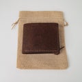 Brown real leather mens wallet Royalty Free Stock Photo