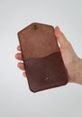 Brown real leather purse