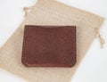 Brown real leather purse