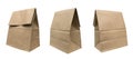 Brown recycled paper bag set isolated on white background, clipping path included Royalty Free Stock Photo