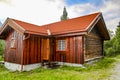 Brown red wooden cabin hut, Hemsedal, Norway