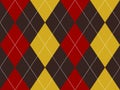 Brown red yellow argyle seamless pattern Royalty Free Stock Photo