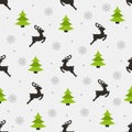 Seamless New Year pattern on a gray background.