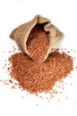 Brown rice in bag Royalty Free Stock Photo