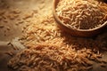 Brown rice healthy food background