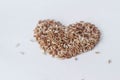 Brown rice in heart shape Royalty Free Stock Photo