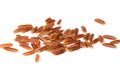 Brown rice isolated on white background Royalty Free Stock Photo