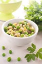 Brown rice risotto with green pesto