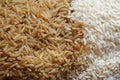 Brown rice and sticky white rice