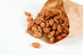 Brown roasted almonds Royalty Free Stock Photo