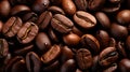 Brown roasted aromatic coffee beans robusta arabica Royalty Free Stock Photo