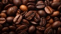 Brown roasted aromatic coffee beans robusta arabica Royalty Free Stock Photo