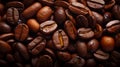 Brown roasted aromatic coffee beans robusta arabica Royalty Free Stock Photo