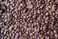 Brown roasted coffee beans background Royalty Free Stock Photo