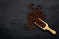 Brown Roasted Coffee Beans with Copy Space Royalty Free Stock Photo