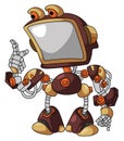 Brown Robot Screen Color Illustration Design