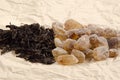 Brown rock candy sugar and black tea Royalty Free Stock Photo