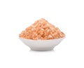 Brown rock sugar in a white bowl isolate on white background. Royalty Free Stock Photo