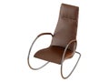 Brown rocking chair on a white background 3d rendering Royalty Free Stock Photo