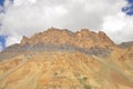 Brown rocky mountain with cloudy sky on the way of Darcha-Padum road, Ladakh, INDIA