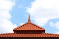 Brown Roof on blue sky, background