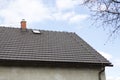 Brown roof with chimney and Lightning conductor