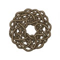 Brown Rope Knot Circle Abstract Geometric Pattern Royalty Free Stock Photo