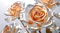 Brown Rose Flowers Glitter Super Detail. Generative AI