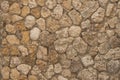 Brown rough stone floor wall abstract pattern mosaic texture background structure tile solid rock Royalty Free Stock Photo