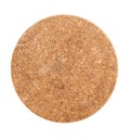 Brown Round Cork Coaster Isolated on White Royalty Free Stock Photo